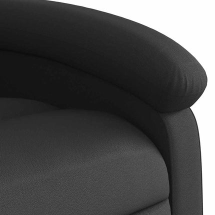 Elektrisk reclinerfåtölj svart äkta läder