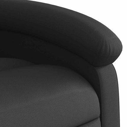 Elektrisk massagefåtölj svart äkta läder