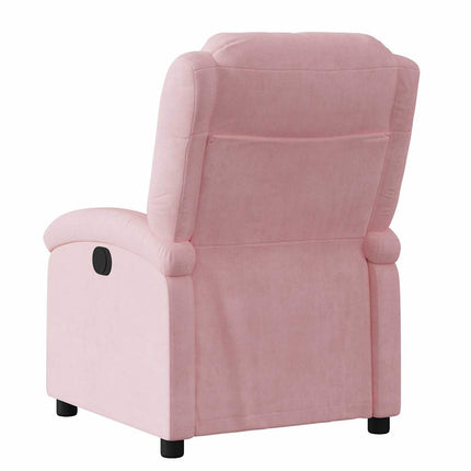 Elektrisk reclinerfåtölj rosa sammet