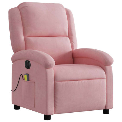 Elektrisk massagefåtölj rosa sammet