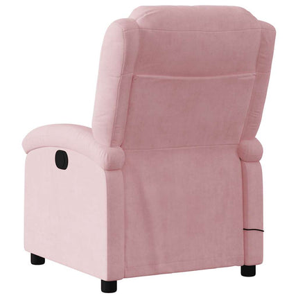 Elektrisk massagefåtölj rosa sammet