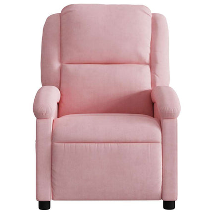 Elektrisk massagefåtölj rosa sammet