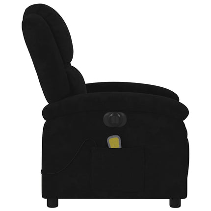 Elektrisk massagefåtölj svart sammet