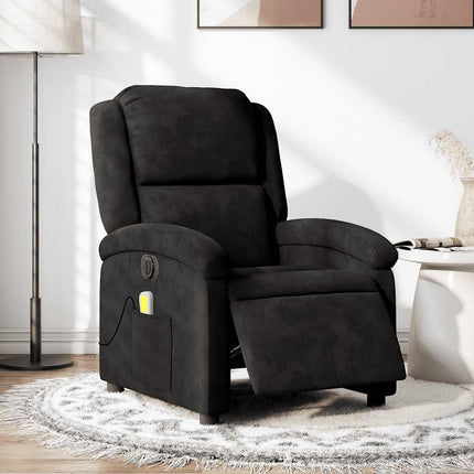 Elektrisk massagefåtölj svart sammet