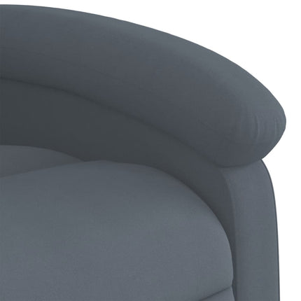 Reclinerfåtölj med uppresningshjälp mörkgrå sammet