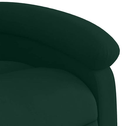 Reclinerfåtölj med uppresningshjälp mörkgrön sammet