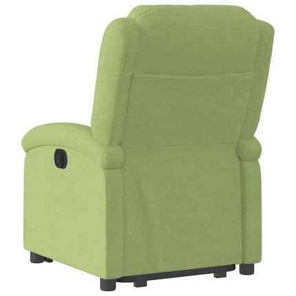 Reclinerfåtölj med uppresningshjälp ljusgrön sammet