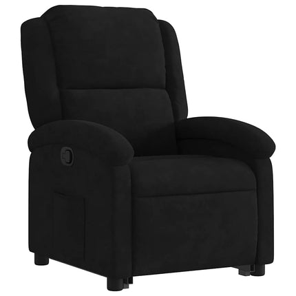 Reclinerfåtölj med uppresningshjälp svart sammet