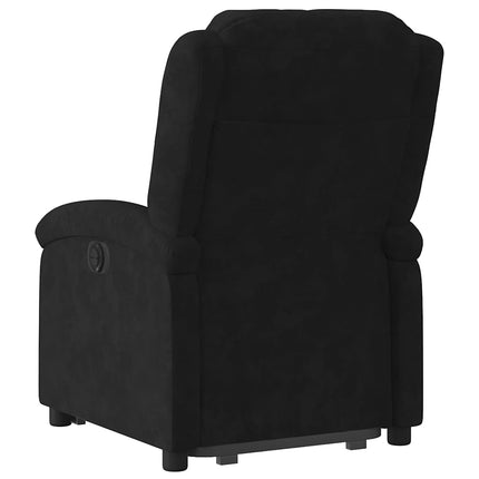 Reclinerfåtölj med uppresningshjälp svart sammet