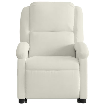 Reclinerfåtölj med uppresningshjälp gräddvit sammet