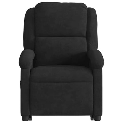 Massagefåtölj med uppresningshjälp Svart sammet