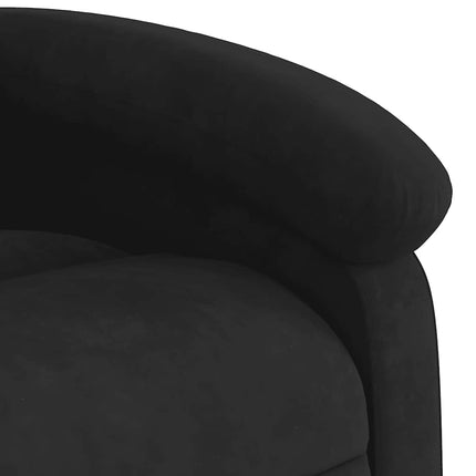 Massagefåtölj med uppresningshjälp Svart sammet