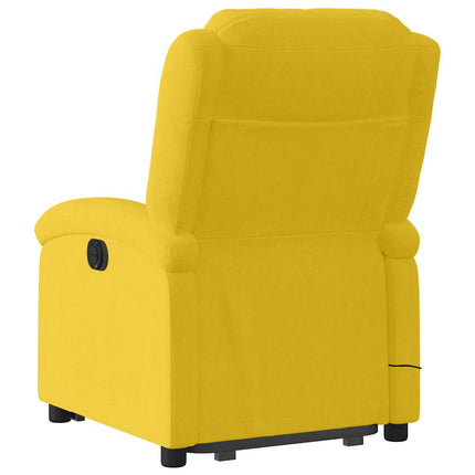 Massagefåtölj med uppresningshjälp Gul sammet