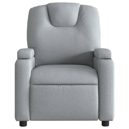 Elektrisk reclinerfåtölj ljusgrå tyg
