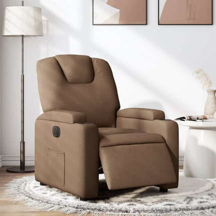 Elektrisk reclinerfåtölj Brun tyg