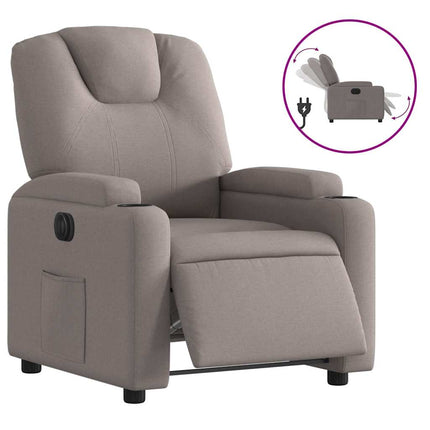 Elektrisk reclinerfåtölj taupe tyg