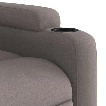 Elektrisk reclinerfåtölj taupe tyg