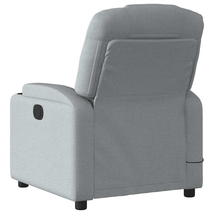 Elektrisk massagefåtölj ljusgrå tyg