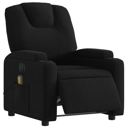 Elektrisk massagefåtölj med uppresningshjälp svart tyg