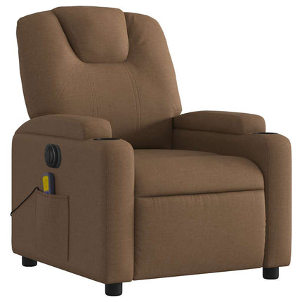 Elektrisk massagefåtölj brun tyg