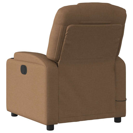 Elektrisk massagefåtölj brun tyg