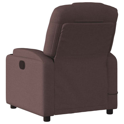 Elektrisk massagefåtölj mörkbrun tyg