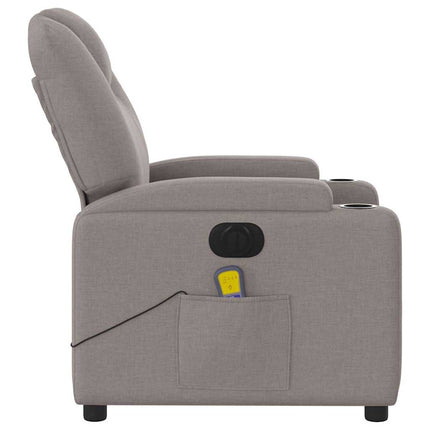 Elektrisk massagefåtölj taupe tyg