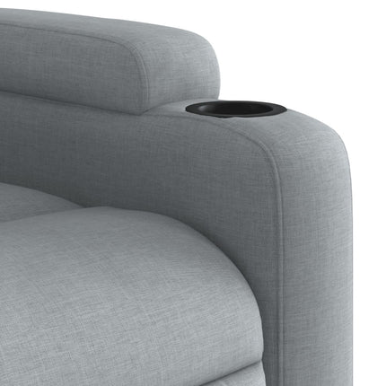 Reclinerfåtölj med uppresningshjälp ljusgrå tyg