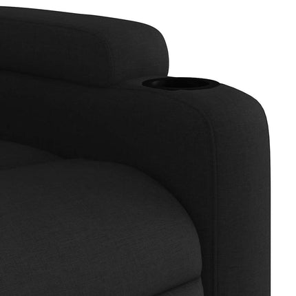 Reclinerfåtölj med uppresningshjälp svart tyg