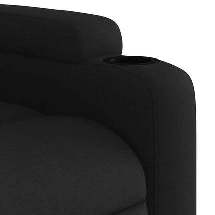 Massagefåtölj med uppresningshjälp svart tyg