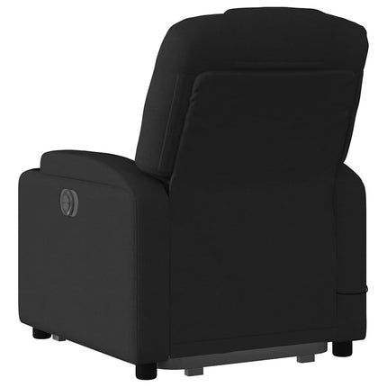 Elektrisk massagefåtölj med uppresningshjälp svart tyg
