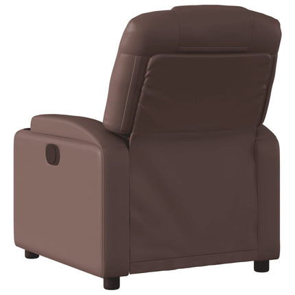 Elektronisk reclinerfåtölj brun konstläder