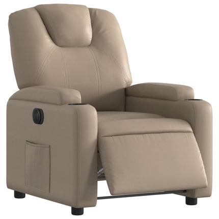 Elektrisk reclinerfåtölj cappuccino konstläder