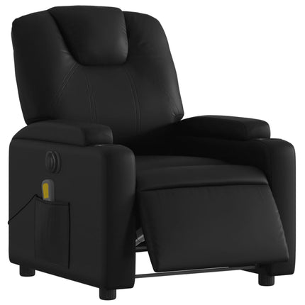 Elektrisk massagefåtölj svart konstläder