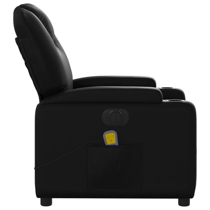 Elektrisk massagefåtölj svart konstläder