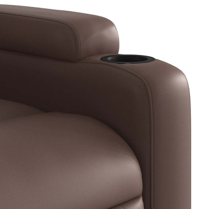Elektrisk massagefåtölj brun konstläder