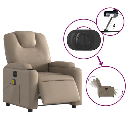 Elektrisk massagefåtölj cappuccino konstläder