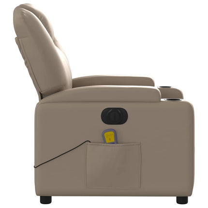 Elektrisk massagefåtölj cappuccino konstläder