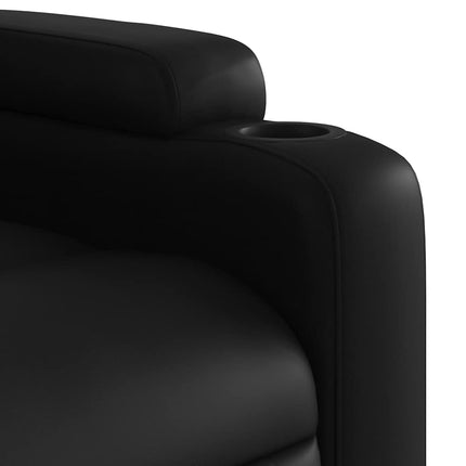 Reclinerfåtölj med uppresningshjälp svart konstläder