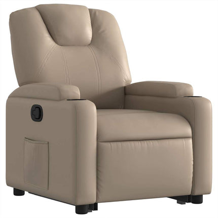 Reclinerfåtölj med uppresningshjälp cappuccino konstläder