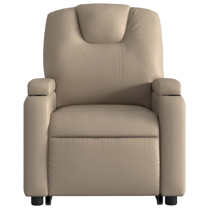 Reclinerfåtölj med uppresningshjälp cappuccino konstläder