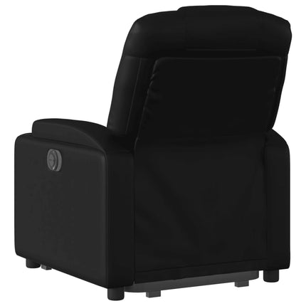 Reclinerfåtölj med uppresningshjälp svart konstläder