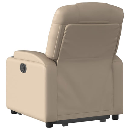 Reclinerfåtölj med uppresningshjälp cappuccino konstläder