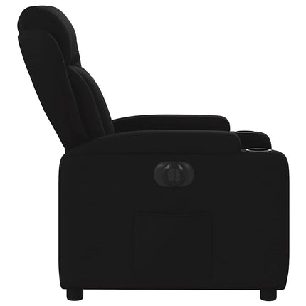 Elektrisk reclinerfåtölj svart tyg