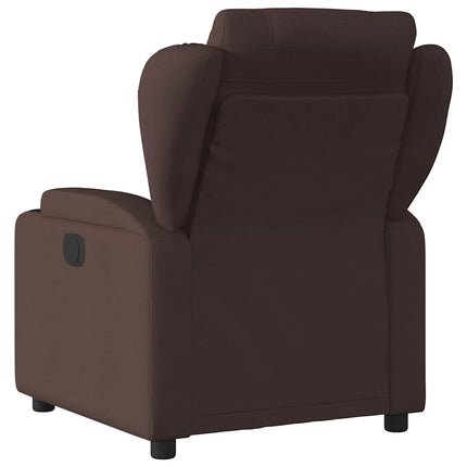 Elektrisk reclinerfåtölj mörkbrun tyg