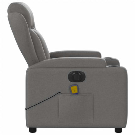 Elektrisk massagefåtölj mörkgrå tyg