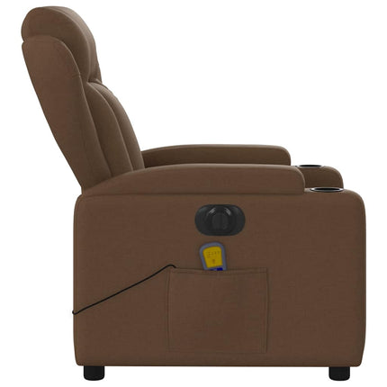 Elektrisk massagefåtölj brun tyg