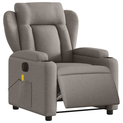 Elektrisk massagefåtölj taupe tyg