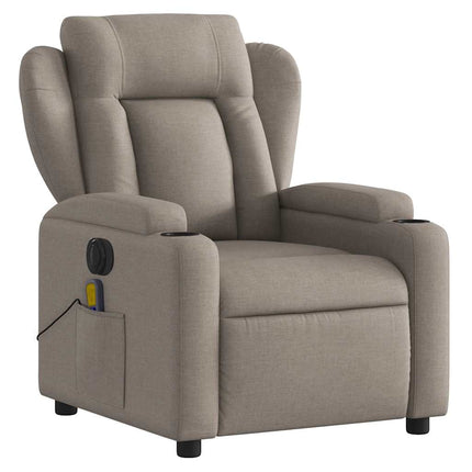 Elektrisk massagefåtölj taupe tyg