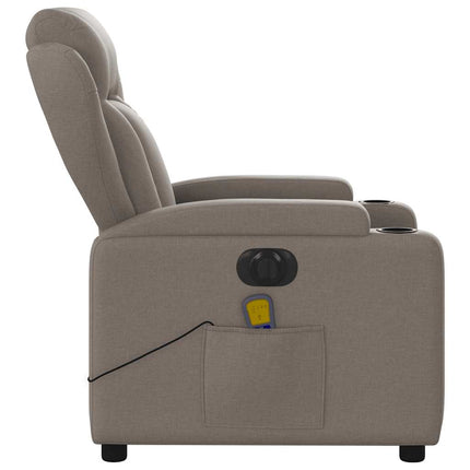 Elektrisk massagefåtölj taupe tyg
